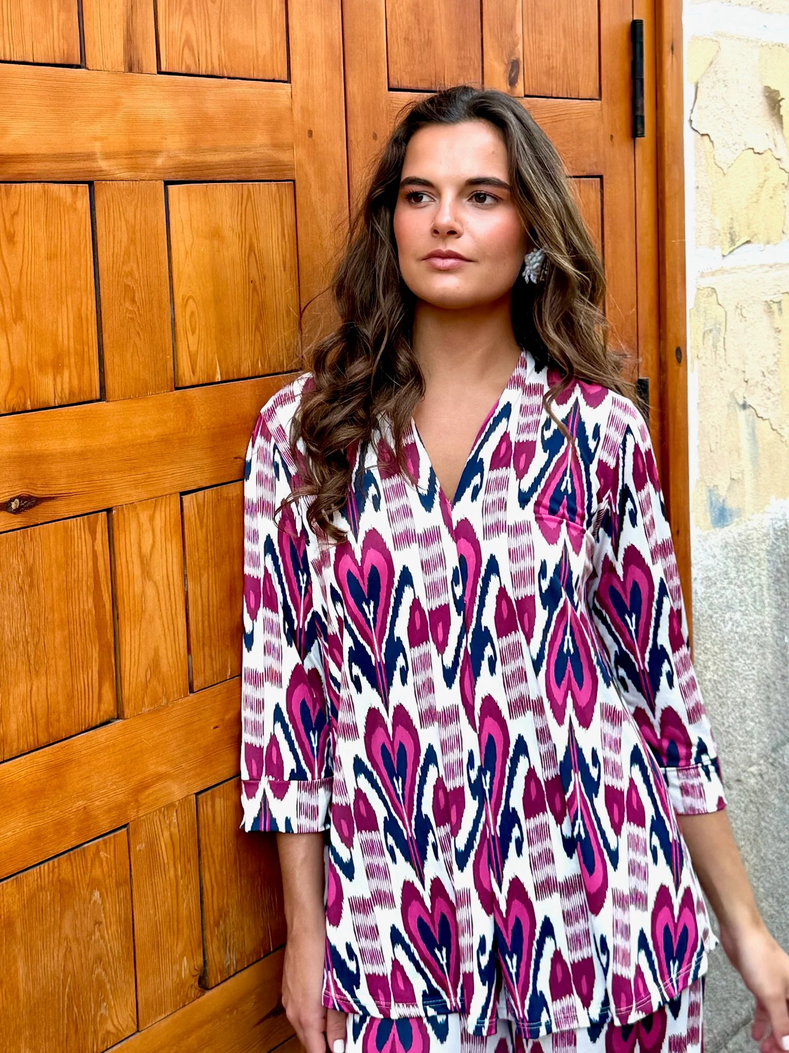 Blusa Marta estampada marino