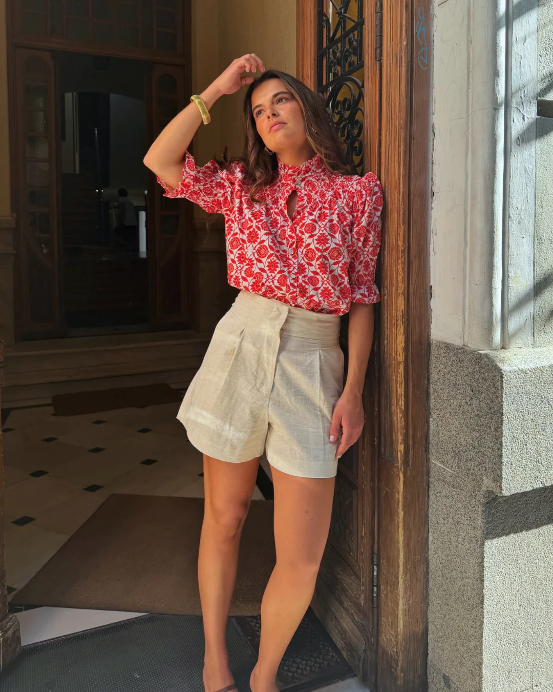 Blusa Saletta rojo flor - Image 4