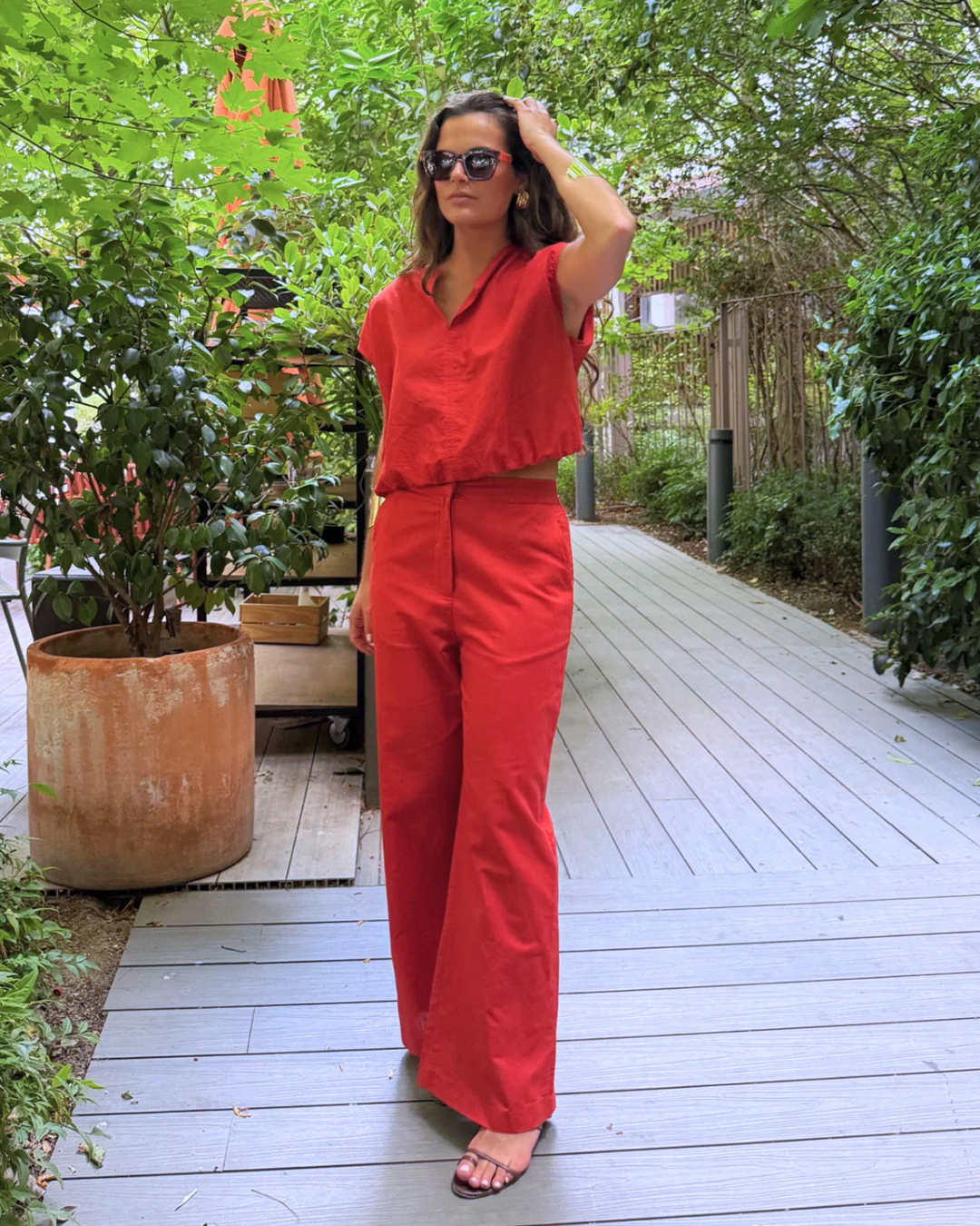 Pantalón Lina largo rojo