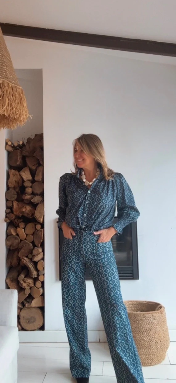 Pantalón Adelle marino-aqua - Image 3