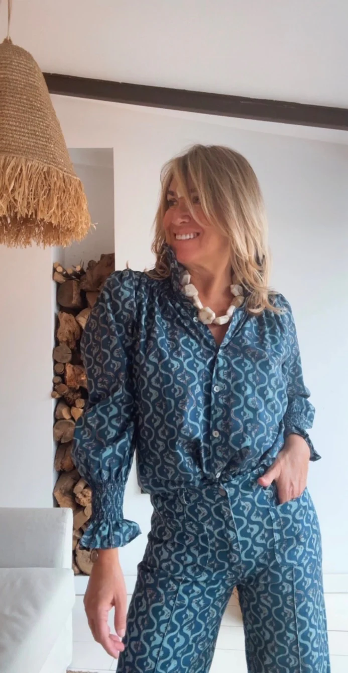 Pantalón Adelle marino-aqua - Image 5