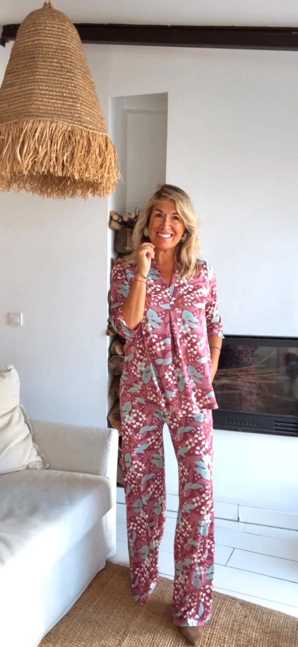 Blusa Marta estampada berenjena