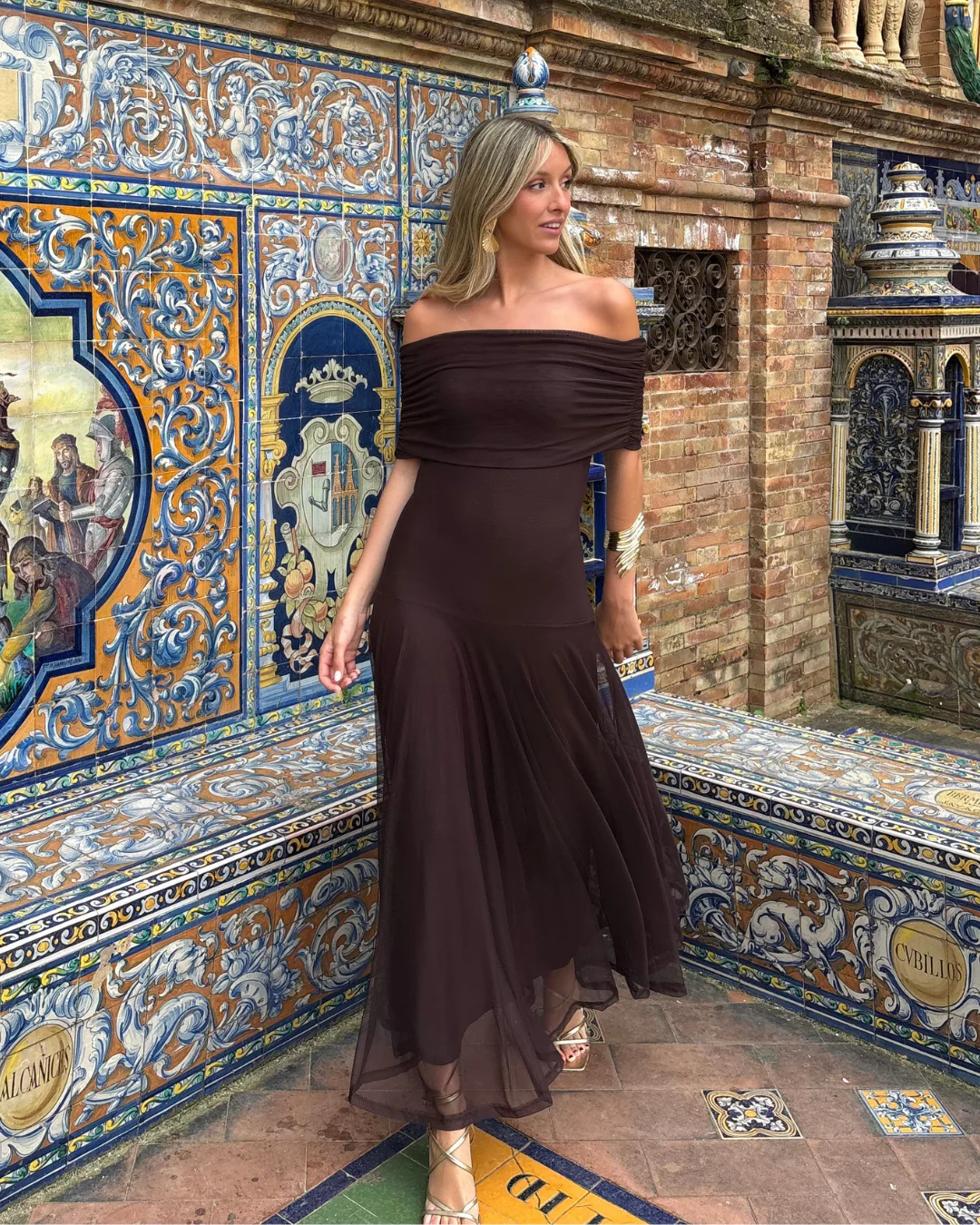 Vestido Azahar marrón