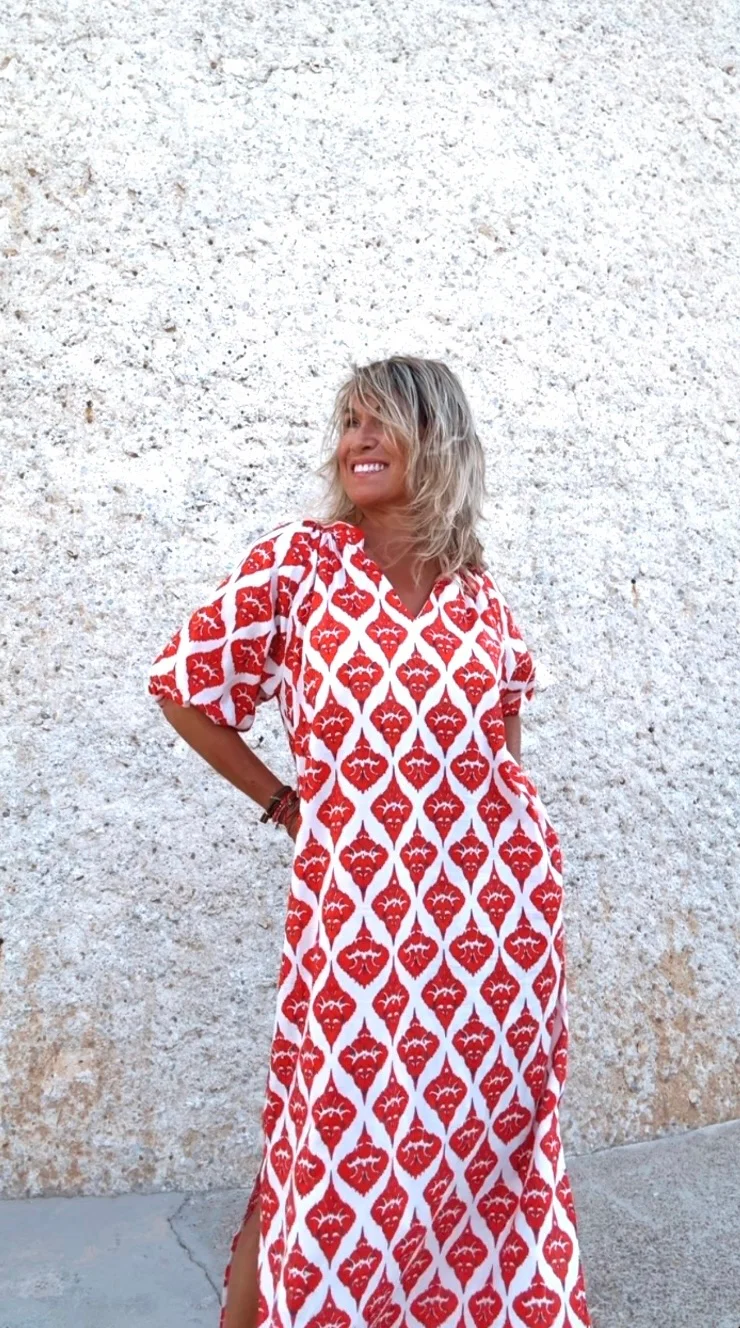 Vestido Calipso rojo - Image 2