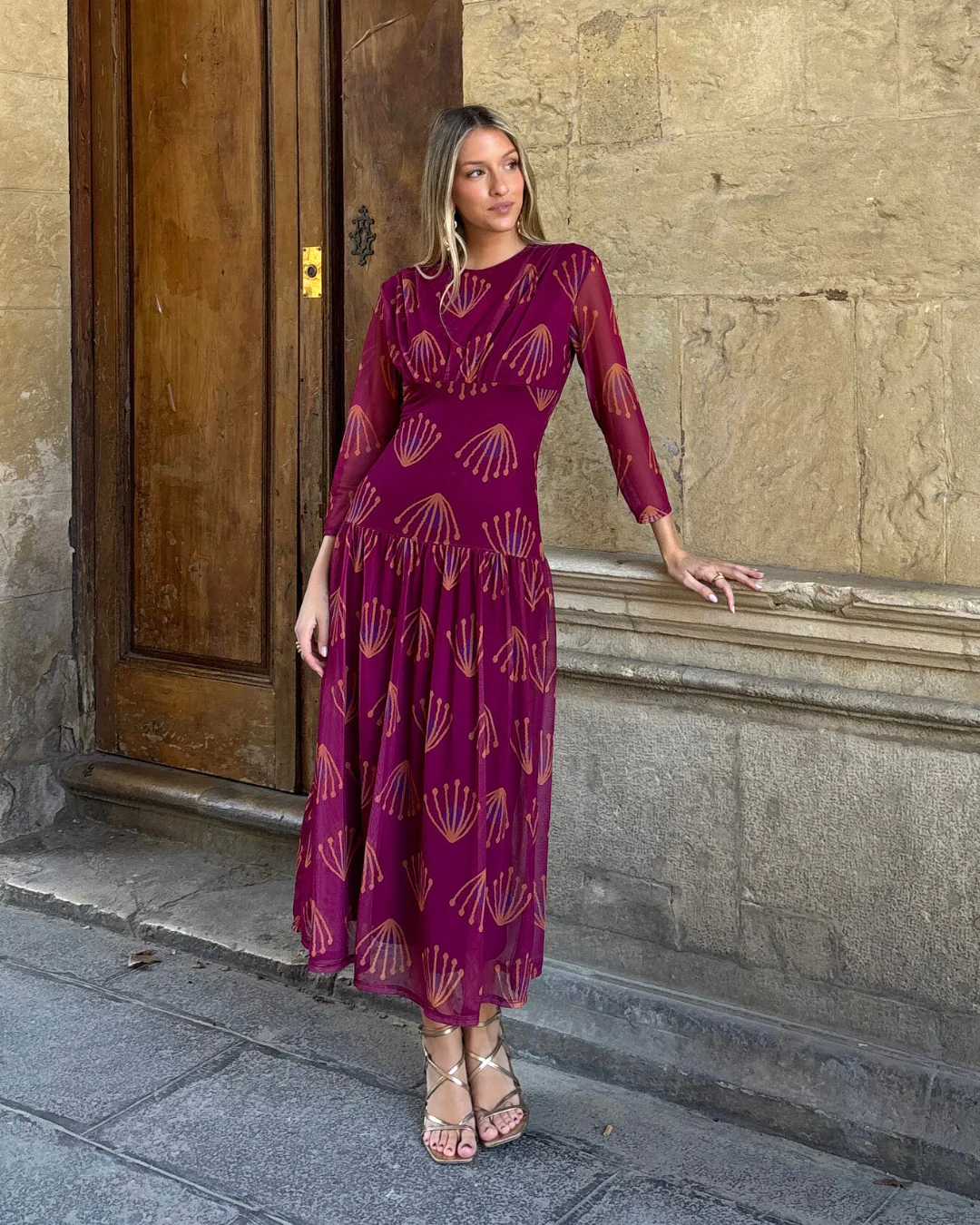 Vestido Cortona buganvilla