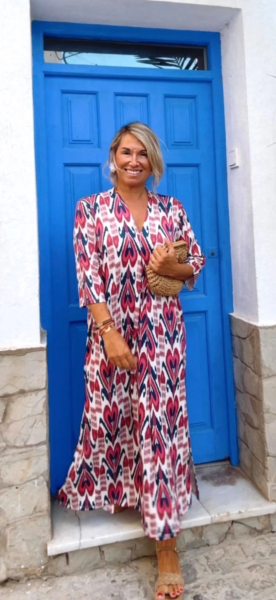 Vestido Frida marino-rosa