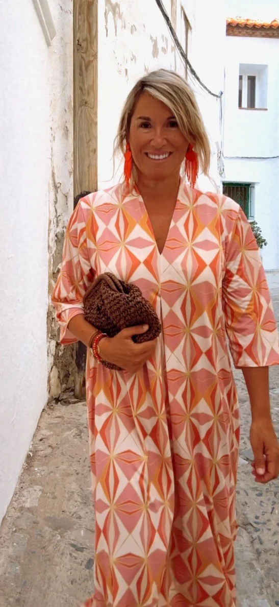 Vestido Frida naranja-crudo - Image 2