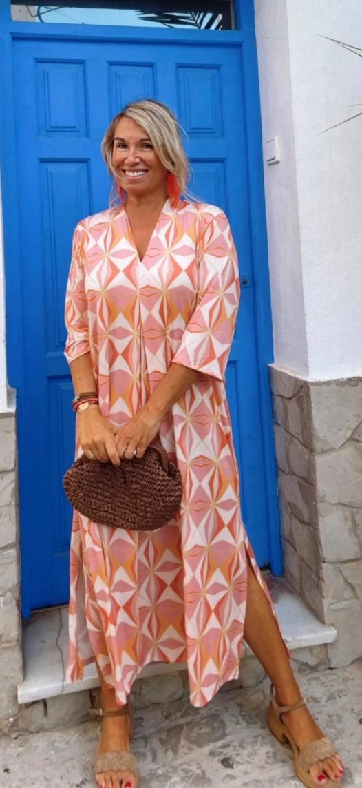 Vestido Frida naranja-crudo - Image 3